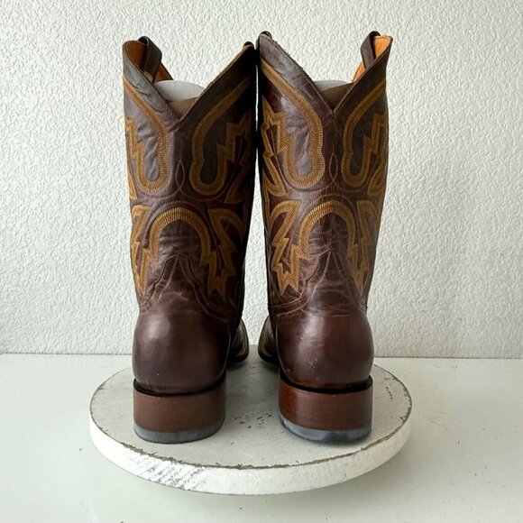 Rod Patrick Mens Cowboy Boots 12.5EE Perro Loco Brown Leather Western Square Toe - Picture 3 of 12